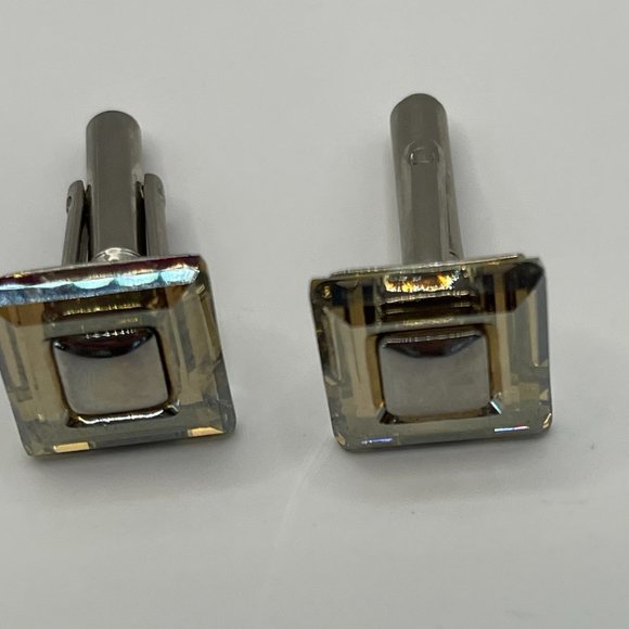 Men's Swarovski Crystal Frame Cufflinks - Picture 7 of 10
